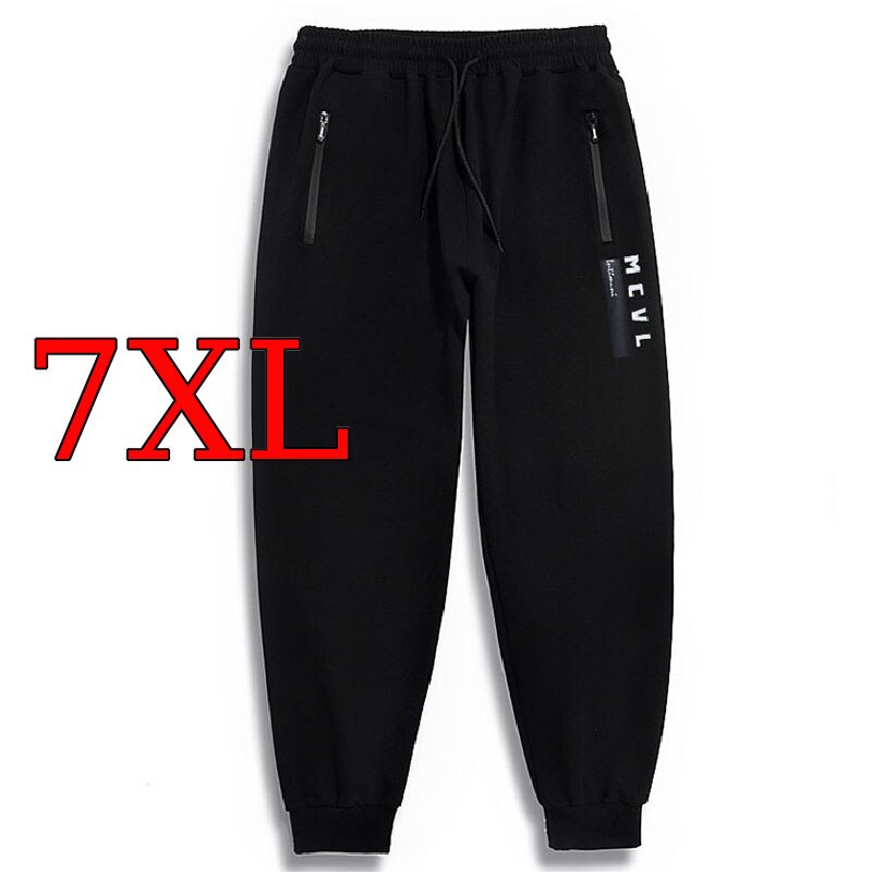 7XL 6XL Plus Size Men Pants Casual Sweatpants Sports Letter Summer Loose Sportwear Pants Long Black Stretch Trousers 2022