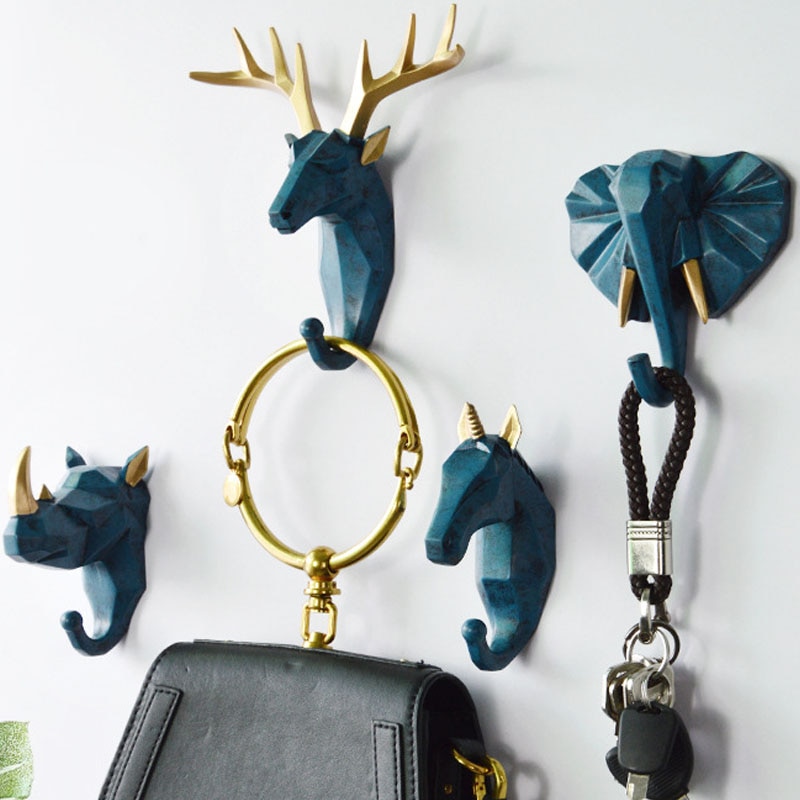 Dier Haak Sleutels Houder Muur Home Jas Hoed Rack Opknoping Herten Hoofd Jas Haak Nordic Creatieve Decoratieve Haak