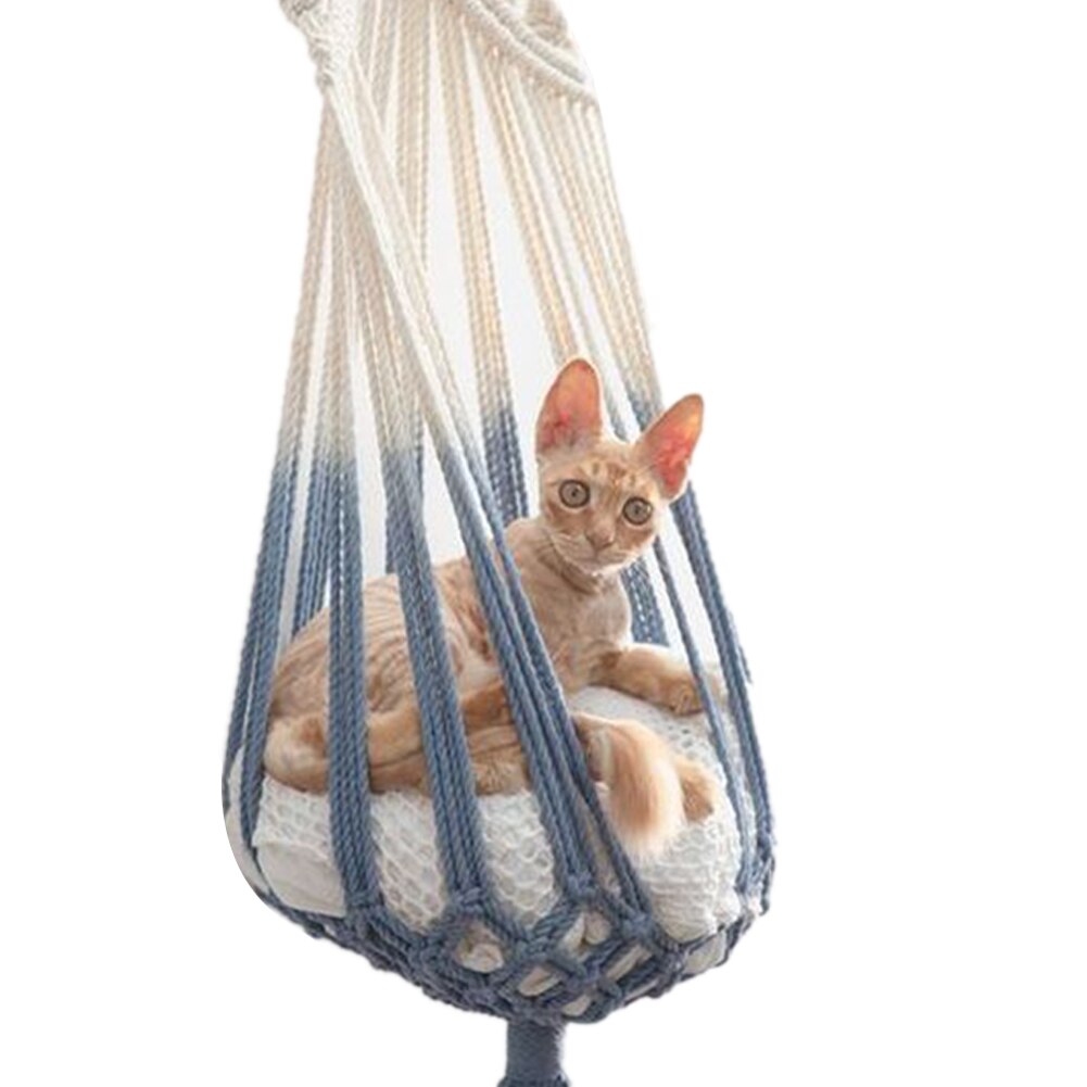 HandWoven Hanging Basket Cotton Pet Nest Cat Dog Hammock Thread Toy