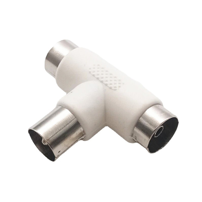 Cable divisor de TV enchufe en forma de T de tres vías TV una revolución dos adaptadores RF hembra adaptador de conector de línea de señal