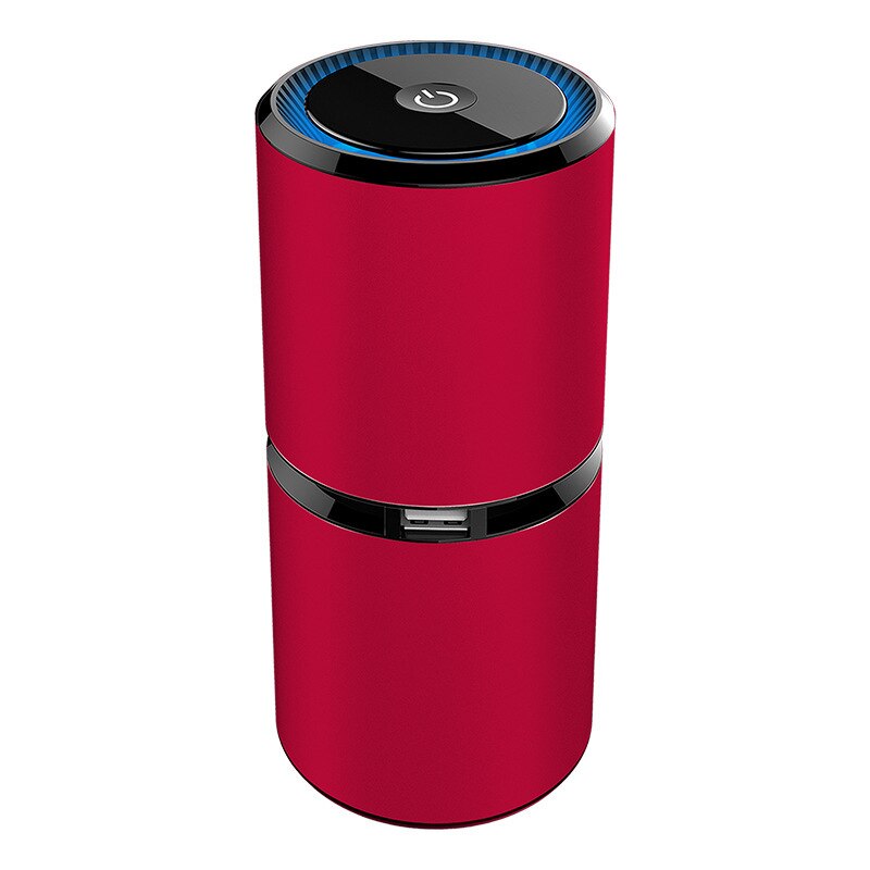 Mini Car Air Purifier Portable Negative Ion Purifiers USB Air Purifier Anion Air Cleaner Freshener for Car Home Office Use: red