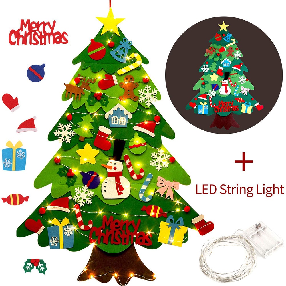 DIY Felt Christmas Tree Crafts Toys Christmas Party Decoration Kids Toys Year'S Door Wall Hanging Ornaments For Home