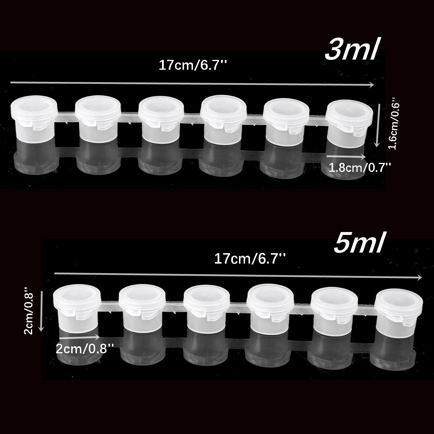 10 Strips 60 Pots Empty Paint Strips Mini Paint Box Arts Crafts Plastic Storage Containers Pigment Container Drawing Accessories