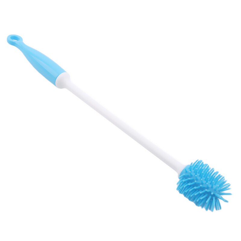 3 couleurs bébé biberon brosses nettoyage tasse brosse pour mamelon bec Tube enfants alimentation brosse de nettoyage mamelon brosse café thé: blue