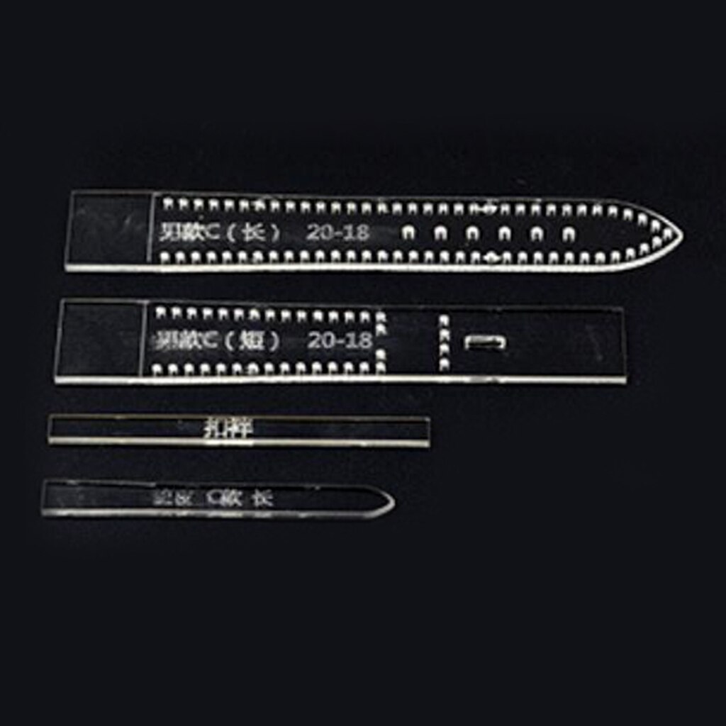 4pcs Leather Craft Clear Acrylic Watch Strap Band Stencil Template: C 20-18mm 