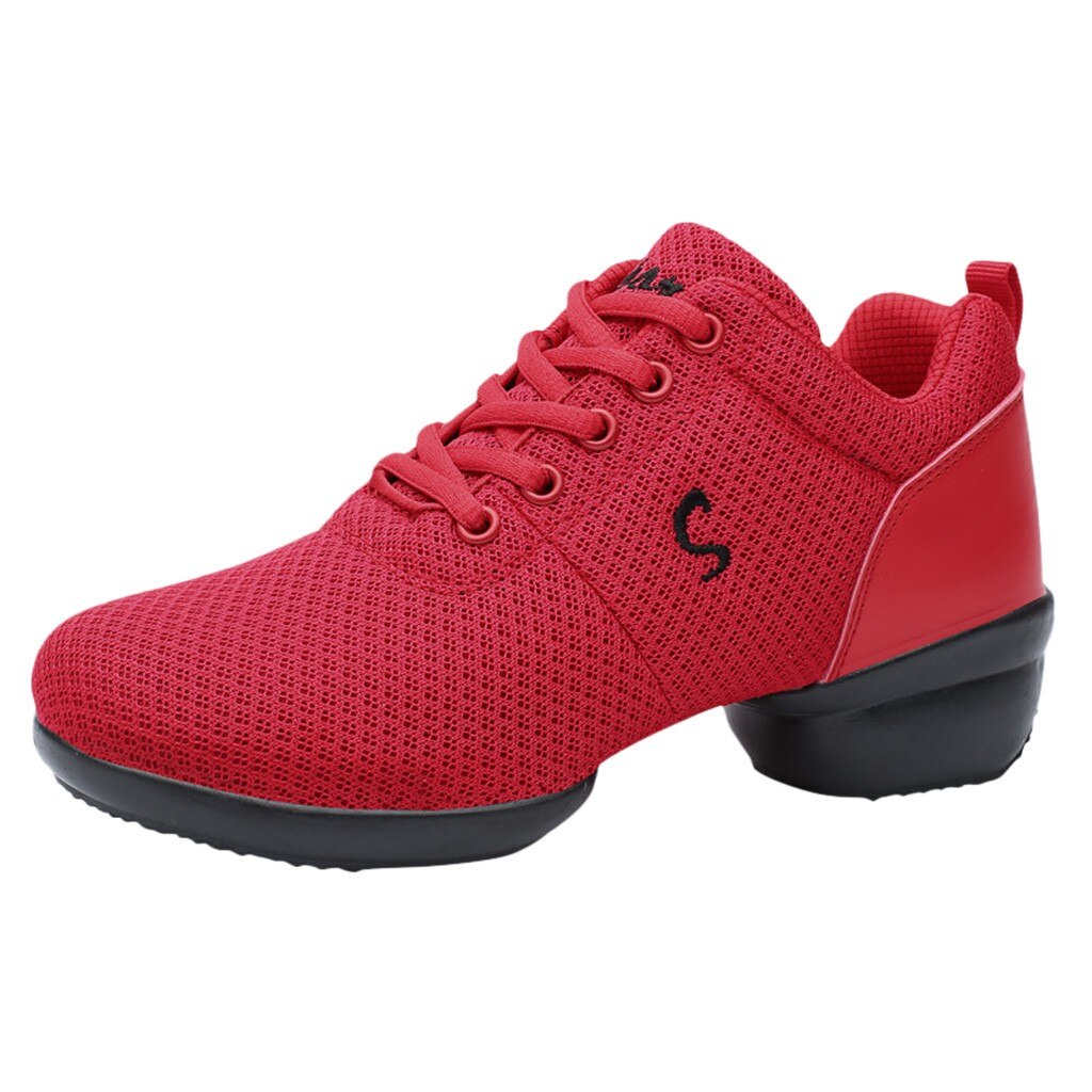 Dans Schoenen Voor Meisjes Sport Zachte Zool Adem Vrouwen Praktijk Schoenen Modern Jazz Dance Schoenen Sneakers # G3: Rood / 9