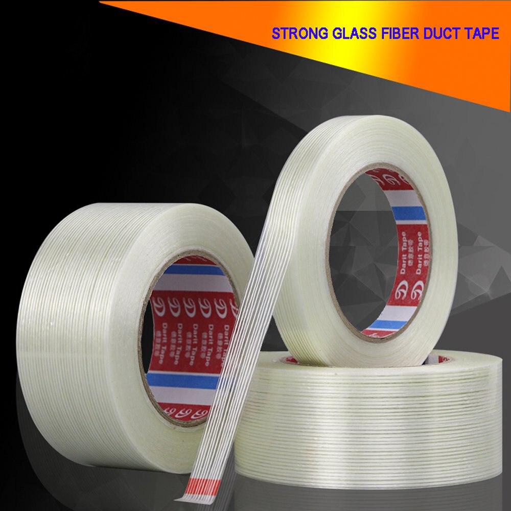 Glass Fiber Tape Strong Transparent Glass Fiber Stripe Tape Striped Fiber Adhesive Home Appliance Bundled Fixed Adhesive Tape