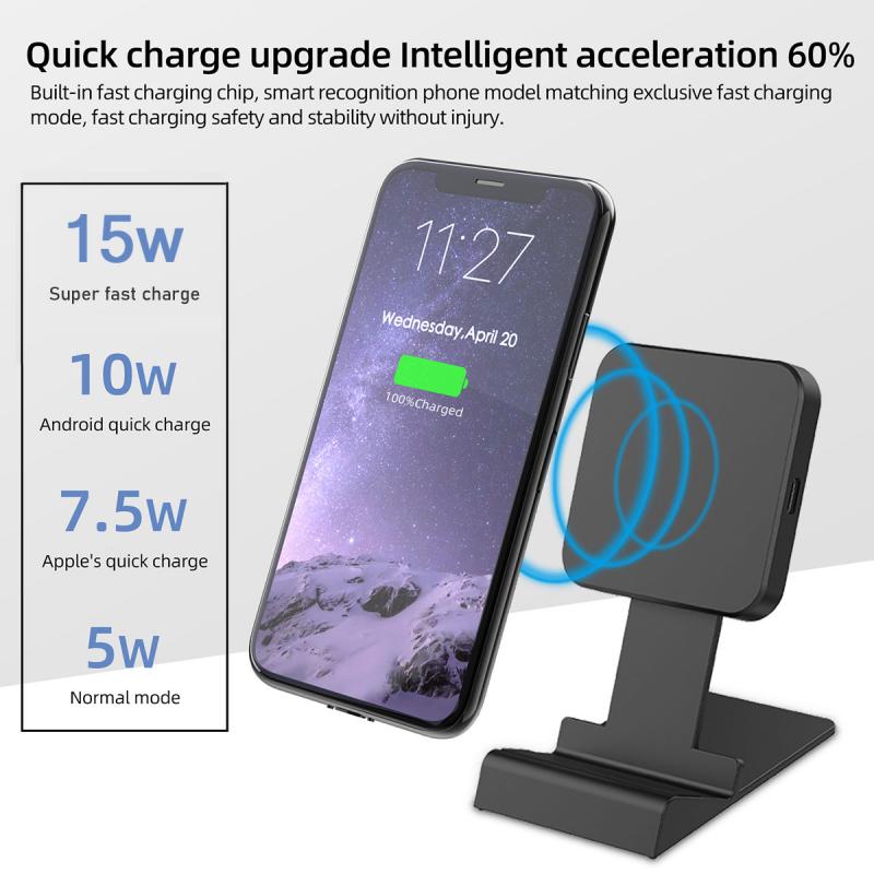 15W Qi Wireless Charger Stand Qi Fast Charge Phone Stand Multifunctional Wireless Charging Pad For iPhone 11 Pro Samsung