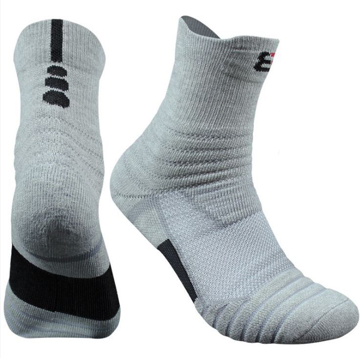 Men Outdoor Sports Elite Basketball Socks Men Cycling Socks Compression Socks Cotton Towel Bottom Men's Socks: Style 3