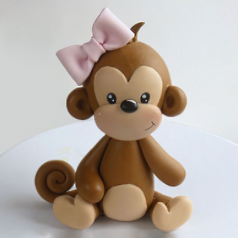 Decoración Para pastel de animales del bosque, adorno para tarta de feliz primer cumpleaños, de jungla, bosque, Safari, León, mono, conejo, adorno para pastel para niños, Baby Shower