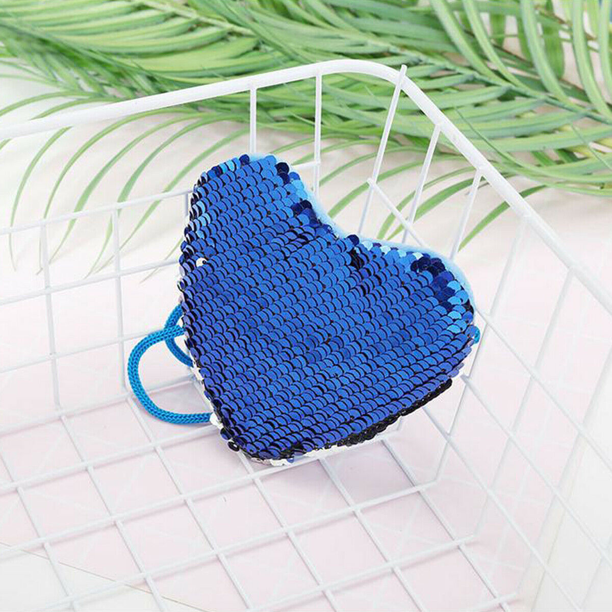 Accesorios para bebé, monedero de corazón para mujer y niña, Bolso pequeño de lentejuelas, bolso de mano de , accesorios para niños,: Azul