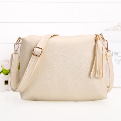 Bokinslon Schoudertassen Voor Vrouwen PU Lederen Vrouw Crossbody Tas Effen Kleur Kleine verse Vrouwen Populaire Tassen: Beige