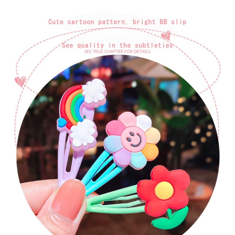 10Pcs Kinderen Regenboog Ijs Haarspeld Meisjes Haar Accessoires Baby Clip Leuke Mode Kinderen Haarspeld Hoofddeksels