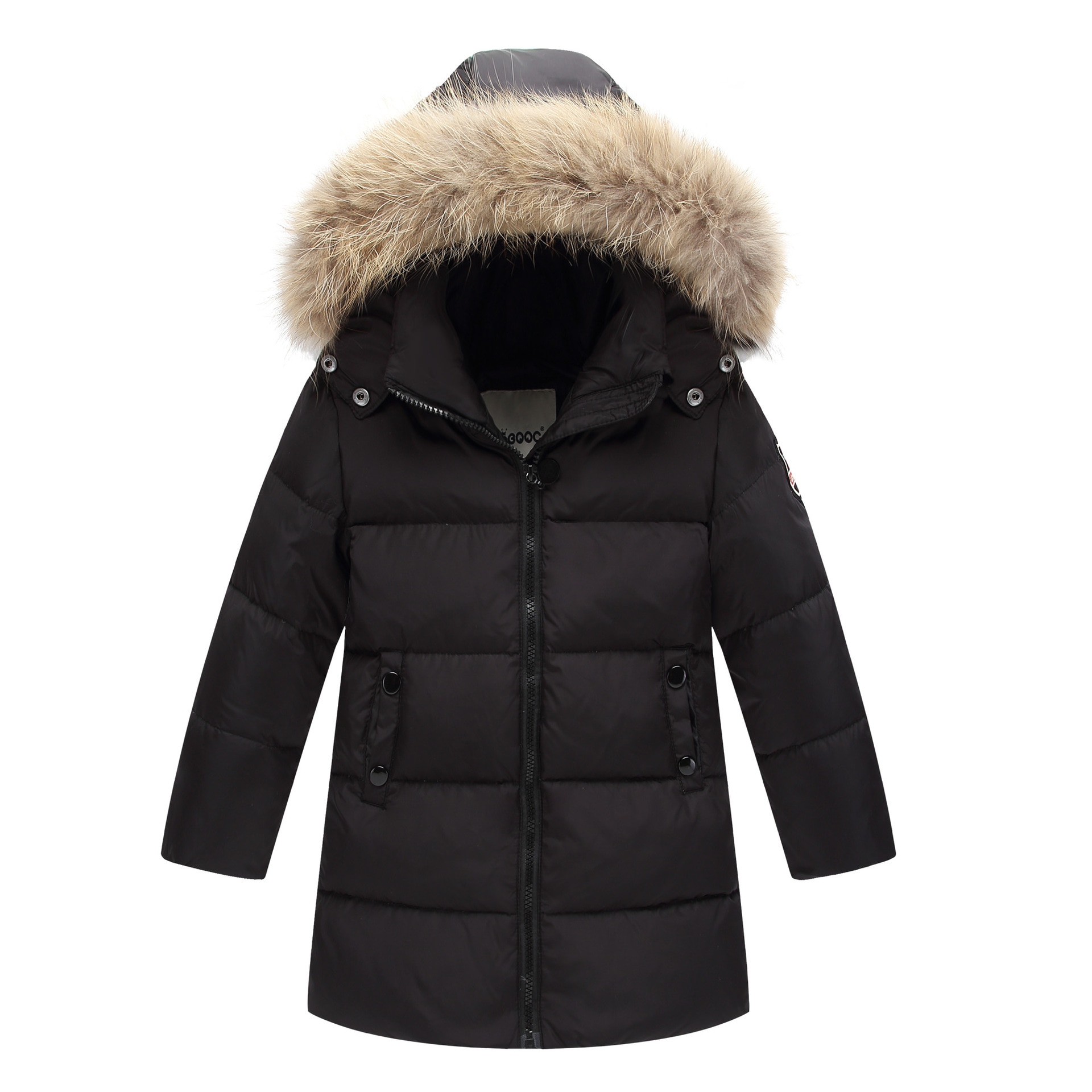Boys Girls White Duck Down Jacket Kids Hooded Fur Collar Warm Coats Children's Down Jackets 2- 7 Years Baby