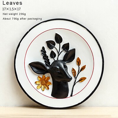 Creatieve hars decoratieve plaat woonkamer slaapkamer gang muur opknoping elanden schilderen decoratieve boord ambachten ornamenten-60140: leaves
