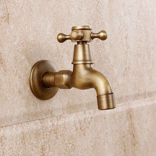 Bathroom Accessory Antique Brass Washing Machine Faucet Wall Mounted Laundry Tap SY-1215F: Antique 1