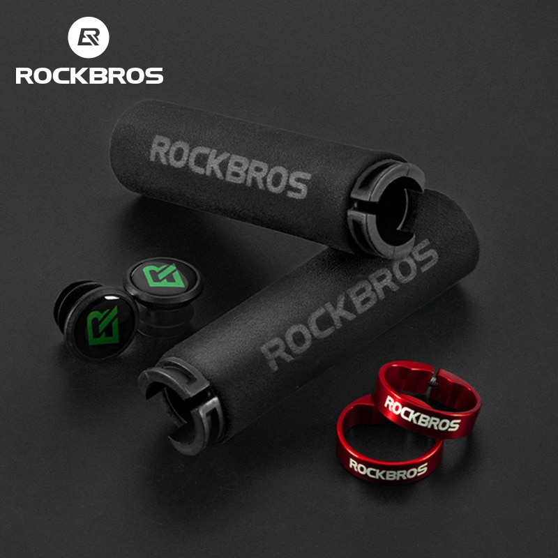 Rockbros Mtb Fiets Grips Spons Stuur Zachte Ultralight Grips Anti-Skid Shock-Absorberende 5 Kleuren Fiets Deel