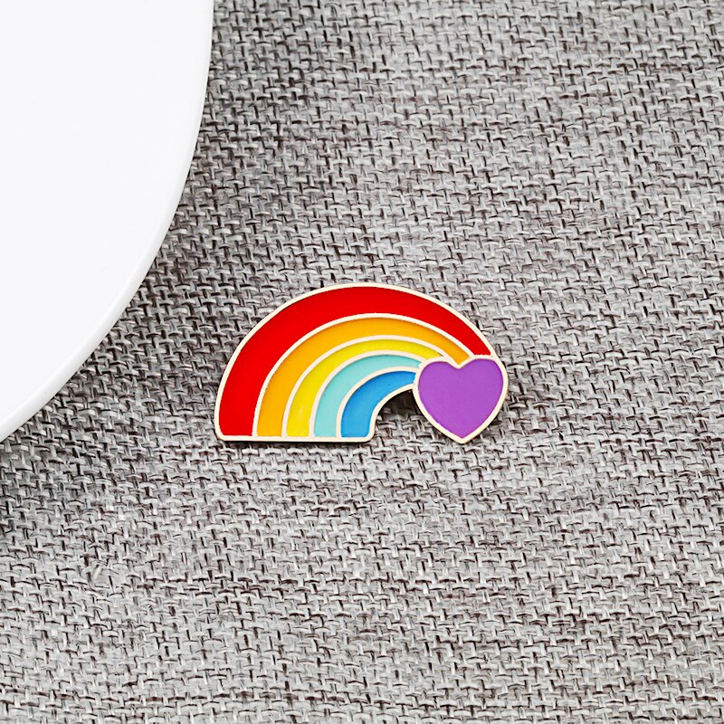 Creatieve LGBT Broche Regenboog Pins Kleurrijke Hart Vlag Vinger Email Revers Pin Lesbische Gay Pride Badge Cartoon Kleding Decoratie