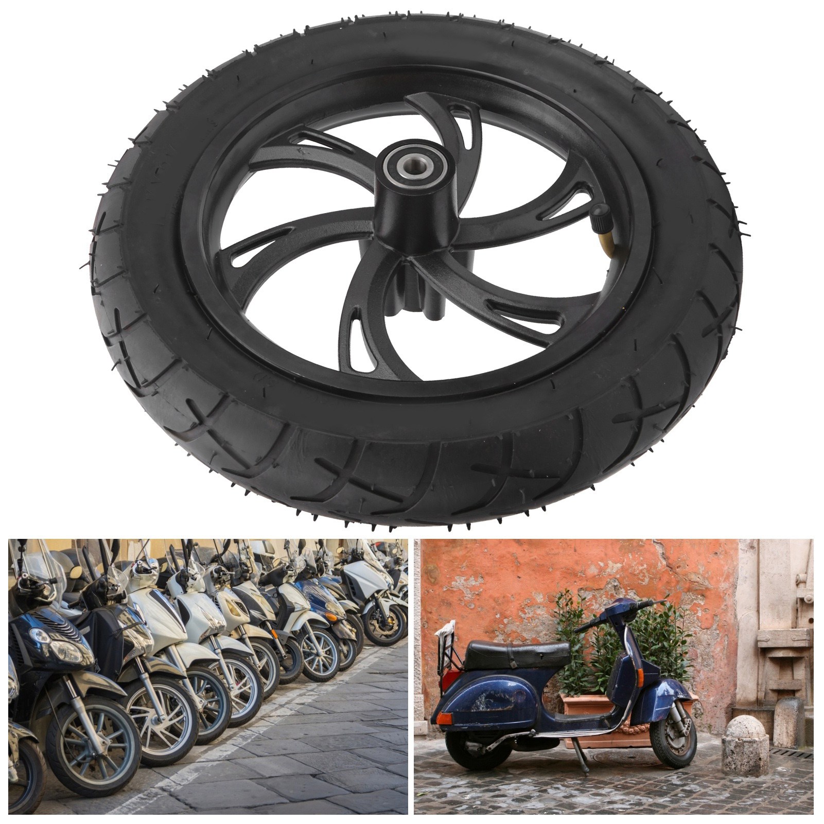 Pneumatico per scooter elettrico da 12 pollici con mozzo ruota Sostituzione pneumatico in gomma 12 1/2X2 1/4 Pneumatico per scooter in gomma per scooter con telecamera d'aria