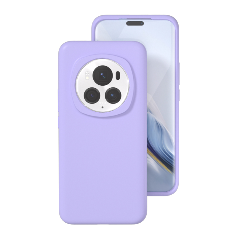 Para Honor Magic 6 Pro funda suave de silicona líquida Premium con flocado dentro de la carcasa protectora para Honor Magic6: PE / Morado