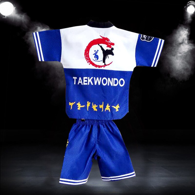 Taekwondo dobok tkd bomuld og bambus fiber uniform itf serie børn børn taekwondo langærmet tøj  t10