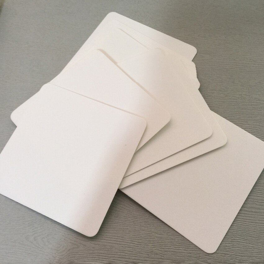 Postcards 100pcs 8x8/10x10/8x13/9x15/13x19/15x22cm Paper Card 350gsm Diy Message Board Round Corner Milk White