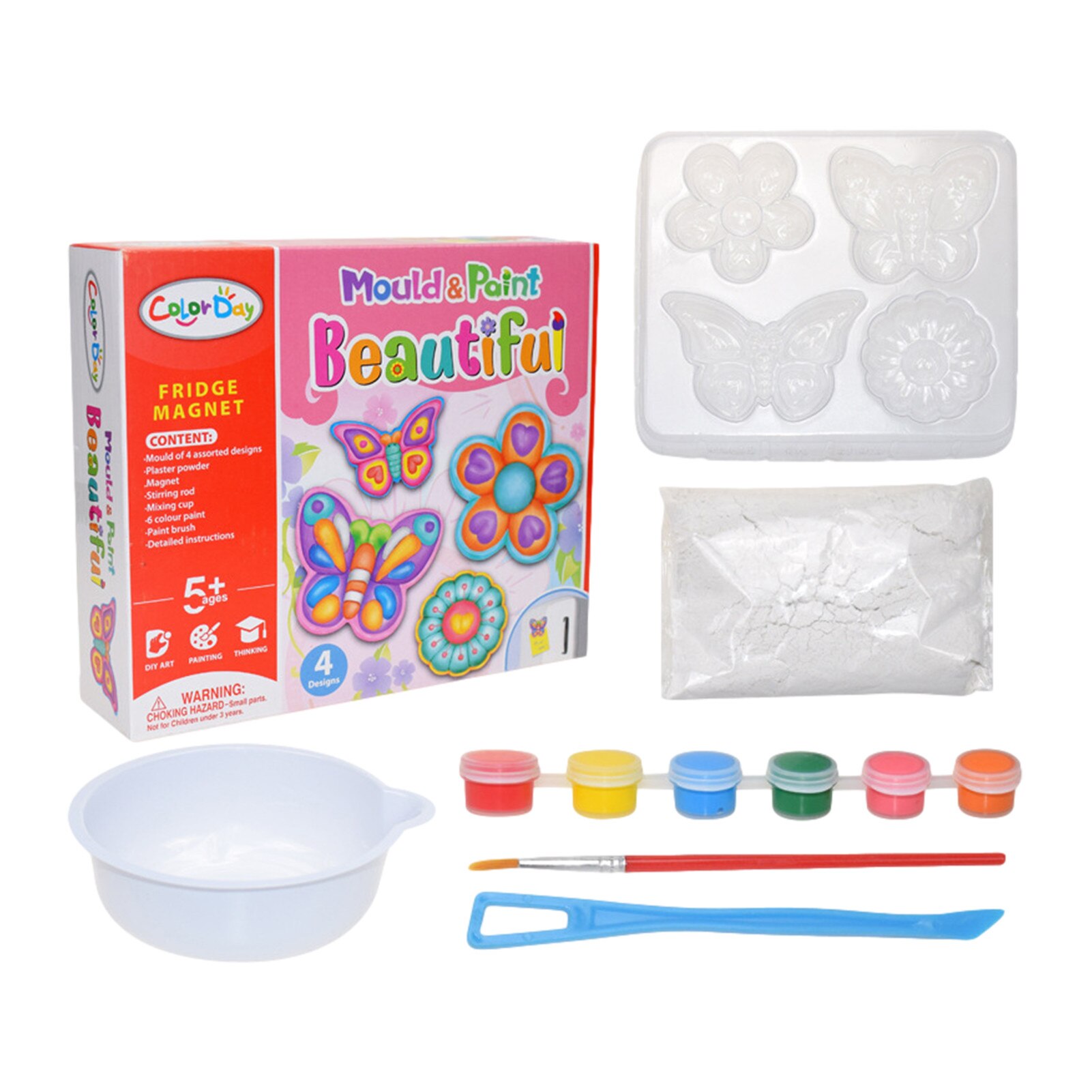 DIY Painting Magnet Easter Art Craft Making Set For Refrigerator Painting Tools For Children Early Learning Education: Butterfly