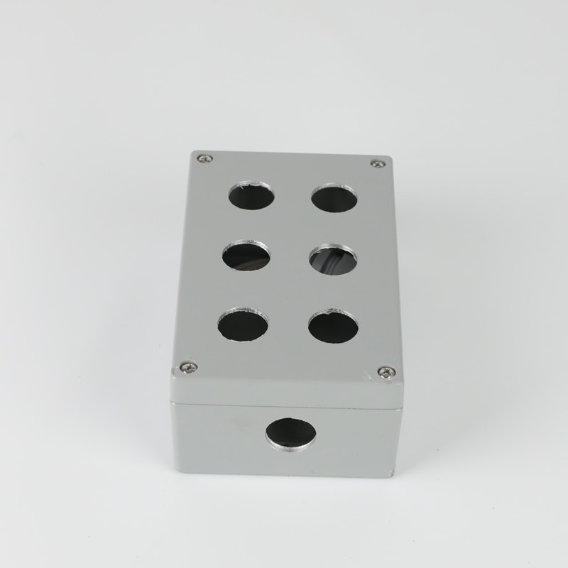 6 hole six button box 160*100*60 cast aluminum waterproof button box metal power control box 22mm