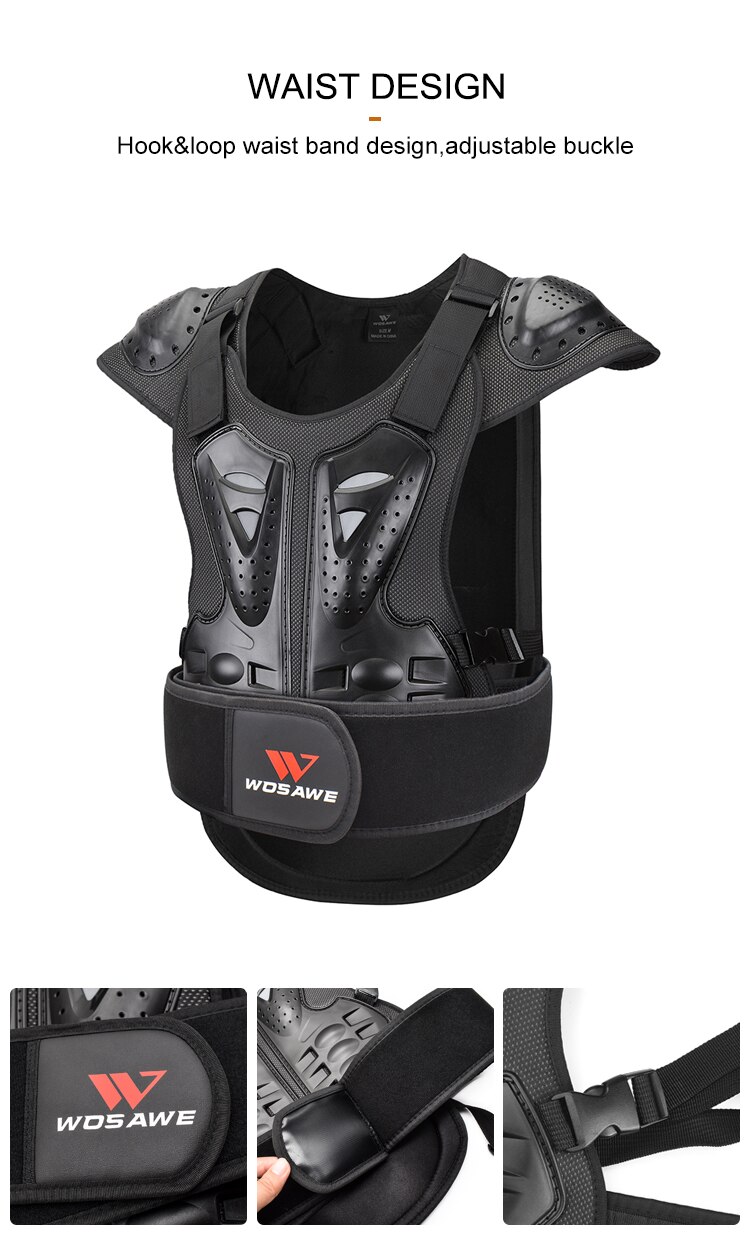 WOSAWE Motocross Armor Protective Vest Back Support Snowboard Ski Sports Sleeveless Motorcycle Armor Jackets