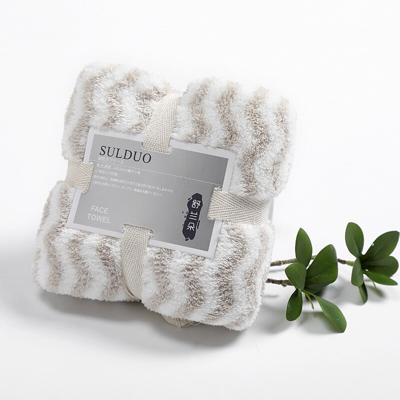 75*36cm Multicolor Face Towel Coral Velvet Bath Towel Soft Absorbent Microfiber Fabric Hair Towel Rapid Drying Towels: W Stripe Brown