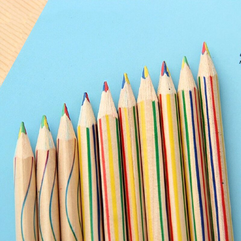 ZXBBTZ Lot De 32 Crayons De Couleur Arc-En-Ciel 7 En 1 Crayons Multicolores Avec 5 Taille Pour Dessin Loisirs Créatifs, Cadeau Artistique Mines Résistantes Prise En Main Confortable
