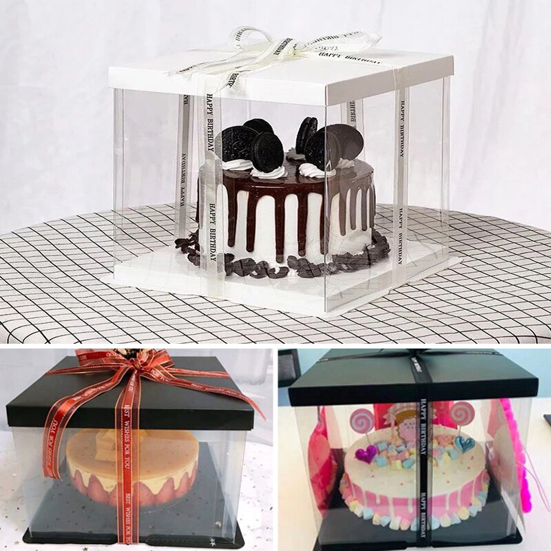 Luxe Transparante Cake Dozen Gebak Extra Grote Verpakking Meerdere Kleur Bakkerij Verjaardag Bruiloft Cake Inpakpapier