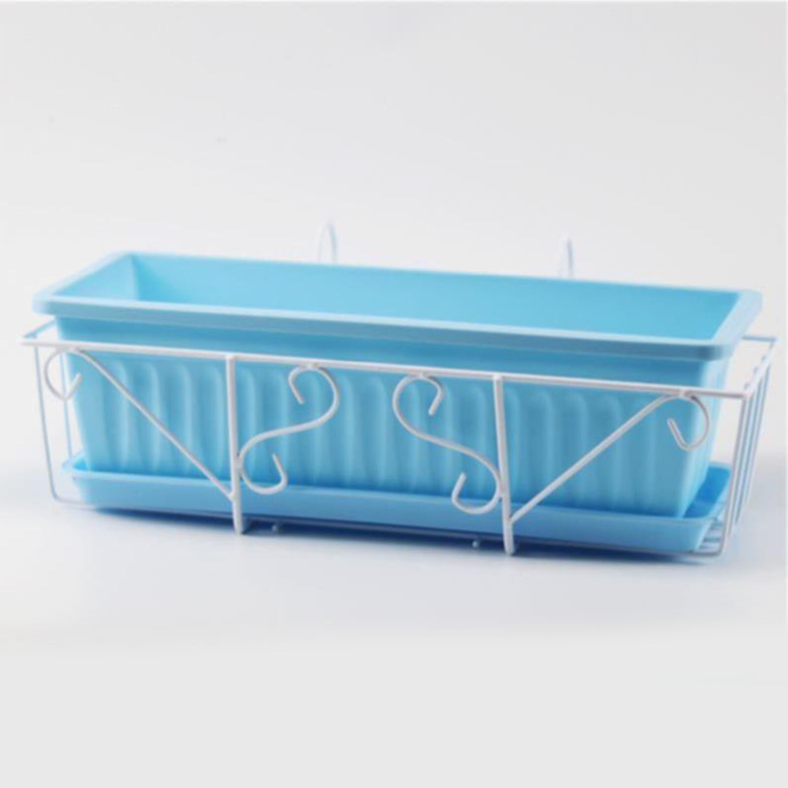 Simple Wall Hanging Flower Pot Watering Plant Pot Stackable Rectangular Garden Planter Vertical Succulents Plant Bonsai Pot: white 52cm