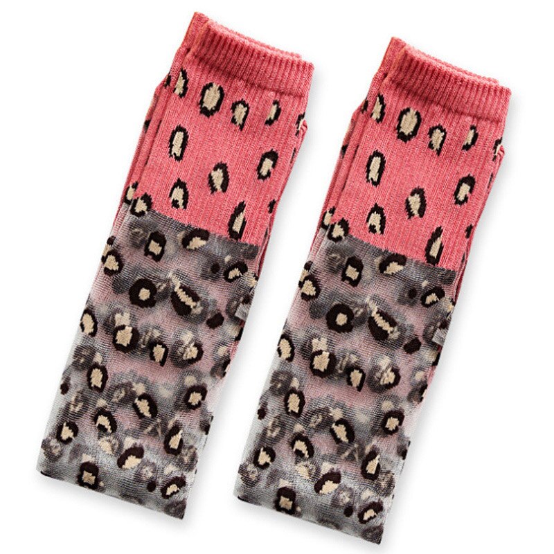 Leopard piger knæhøje sokker til børn børn sommer mesh skridsikker lange høje sokker afslappet skridsikker 3-8 år: Rød