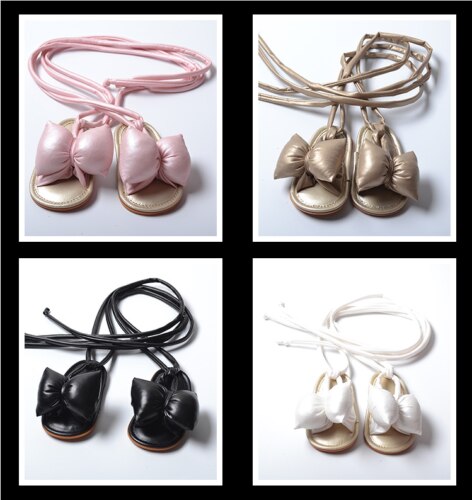 Zomer Baby Sandalen Peuter Baby Meisjes Kinderen Prinses Boog Bandage Strand Schoenen antislip Sandalen