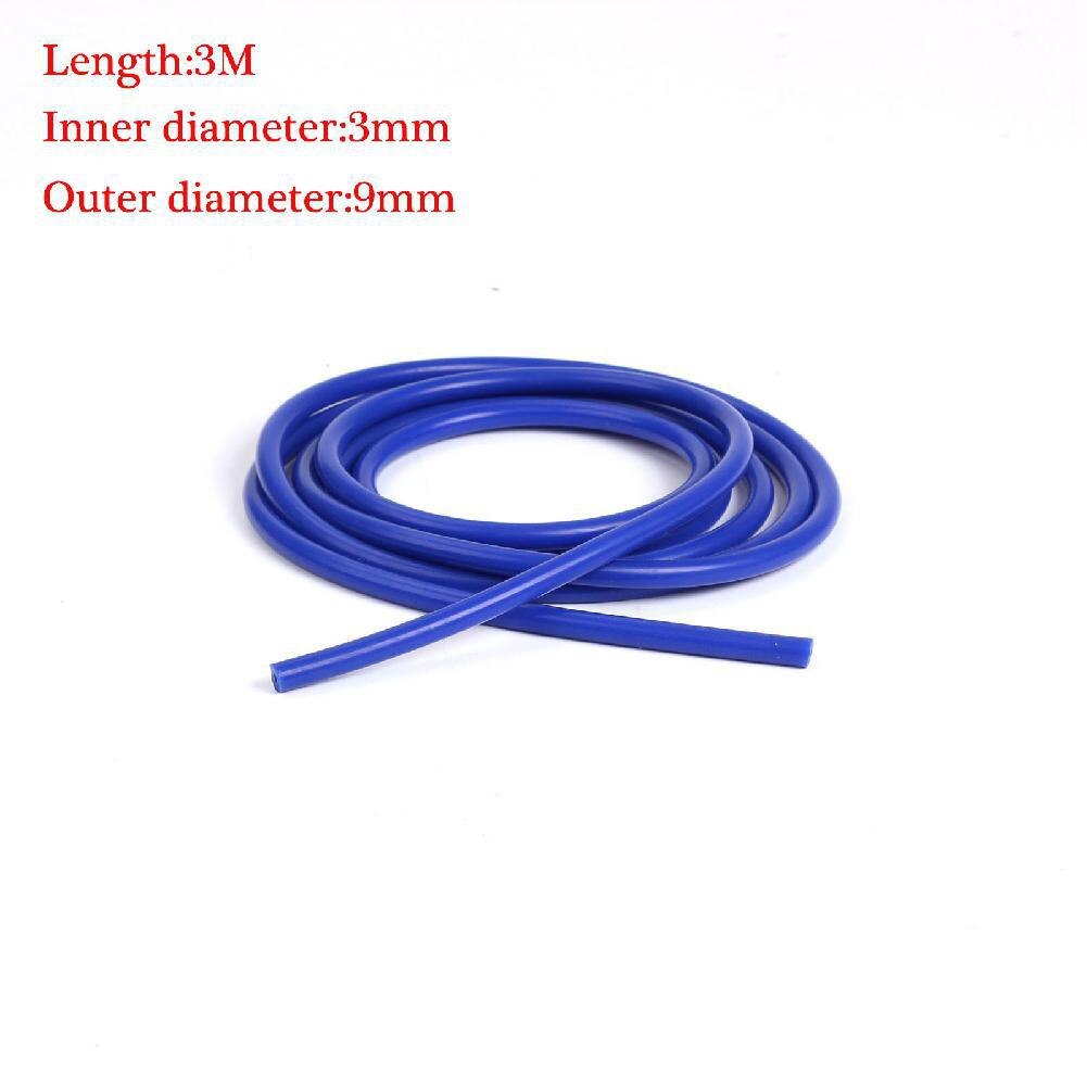 3 måler 3mm / 4mm / 6mm / 8mm / 10mm / 14mm /16mm/20mm silikon vakuumrør silikonslange biltilbehør: 3 x 9mm