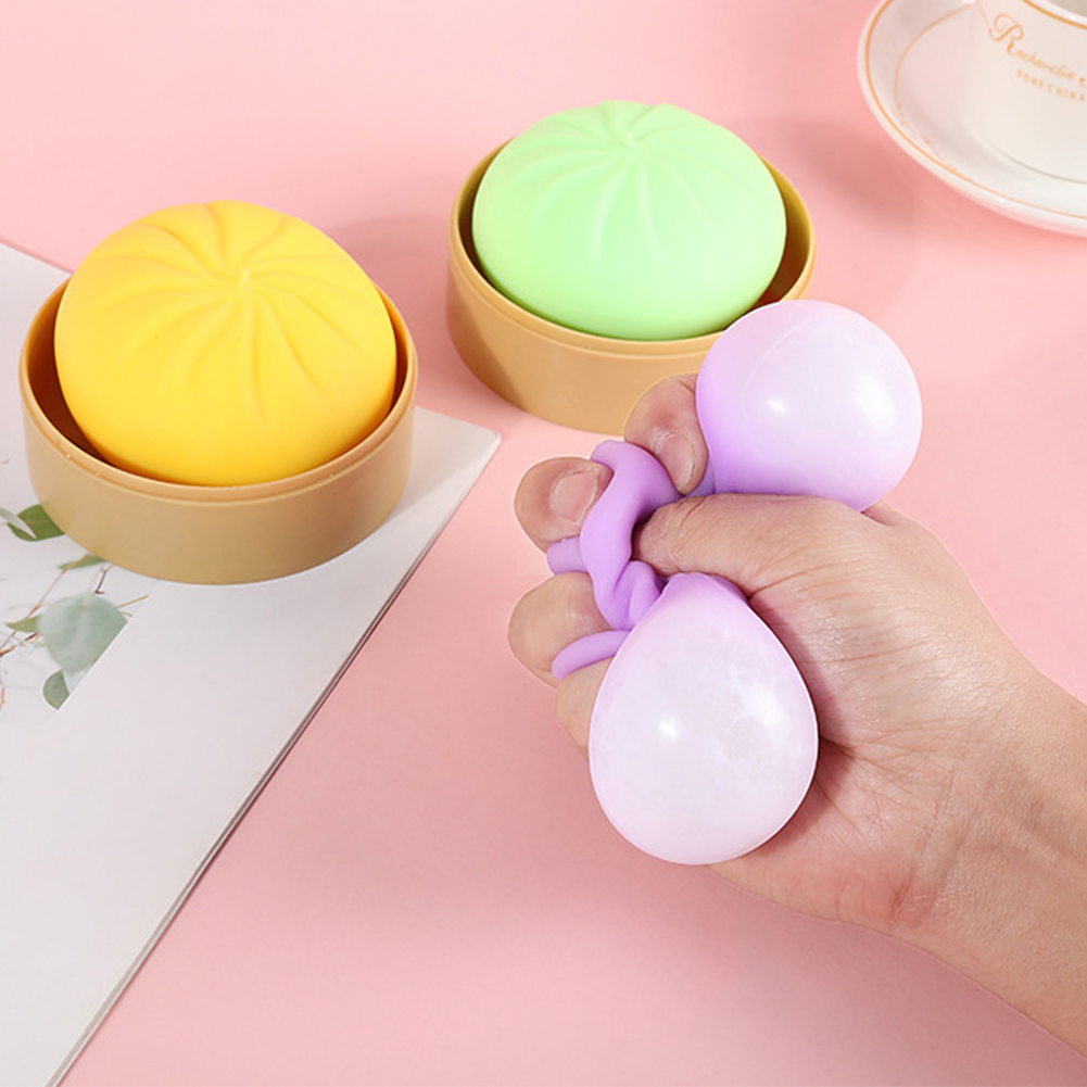 Mini simulation dampede boller presse legetøj langsomt stigende stress aflastning squishy legetøj antistress sjov bold dumpling bolle model
