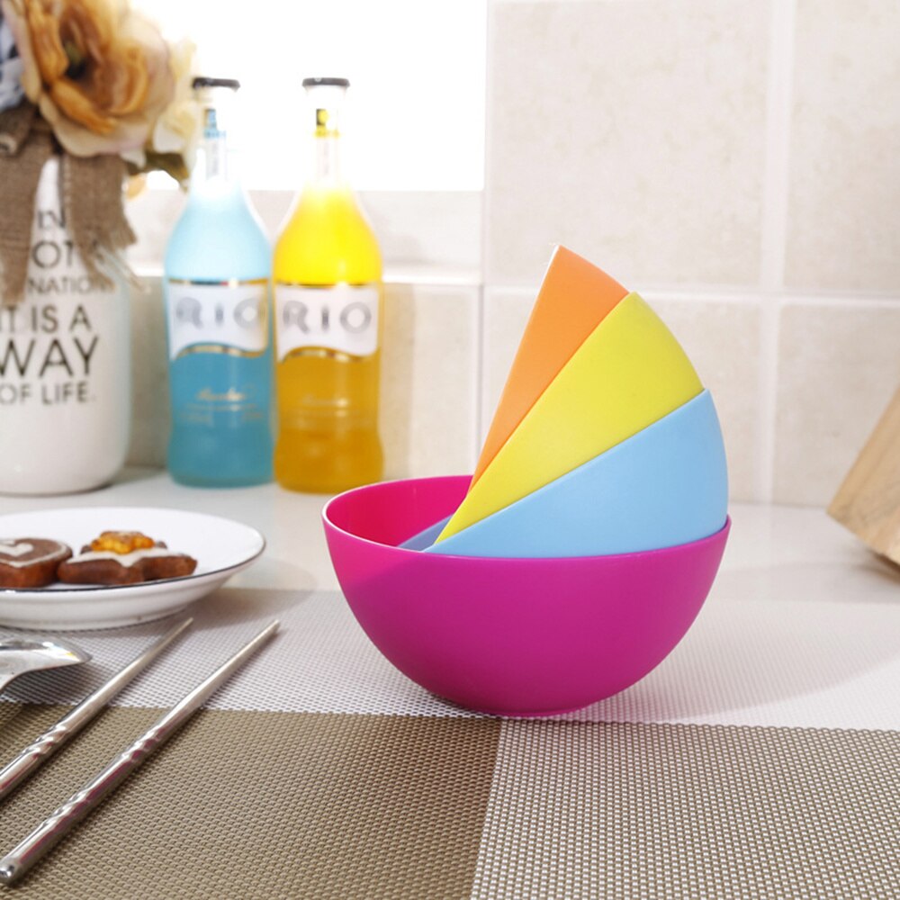 4 Stuks Kom Multifunctionele Ronde Kleurrijke Lichtgewicht Plastic Servies Servies Voor Kinderen Kinderen