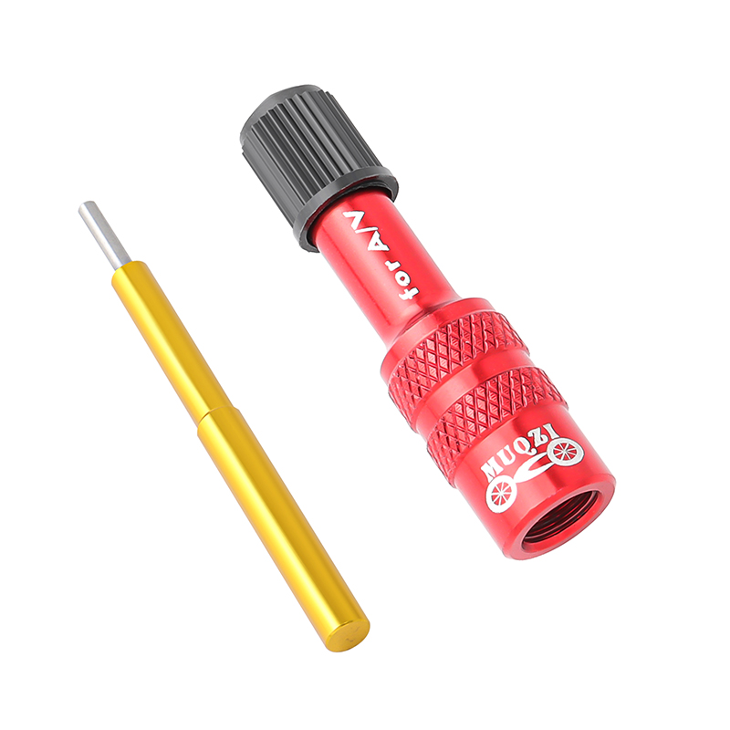 MUQZI – adaptateur de Valve de fourche de vélo, Schrader Air, adaptateur de Valve gonflable pour vtt, accessoire de fourche de vélo de route: Red