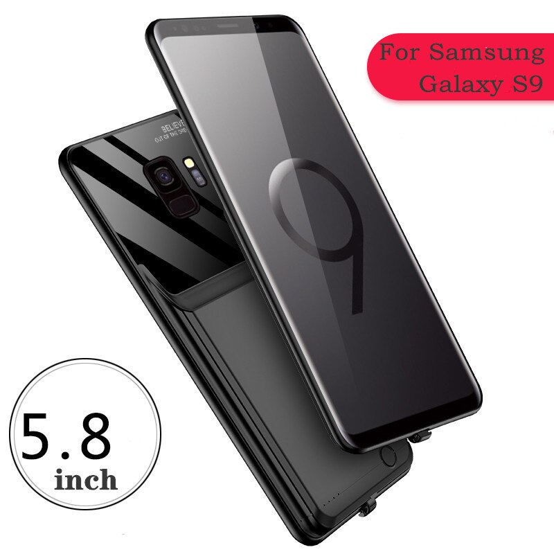 External Battery Charger Cases for Samsung Galaxy S9 Portable Power Bank Battery Charging Case for Galaxy S9 Plus Battery Case: Black For S9