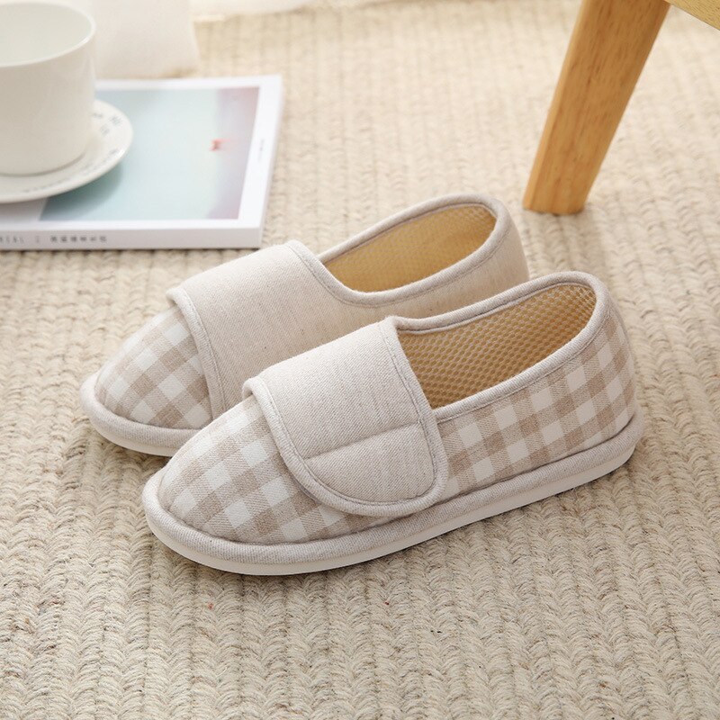 Women Diabetic Slippers Adjustable Closure Comfortable House Shoes Arthritis Edema Wide Slippers Comfy Cozy Shoes Closed Toed: light grey / 40-41 250mm