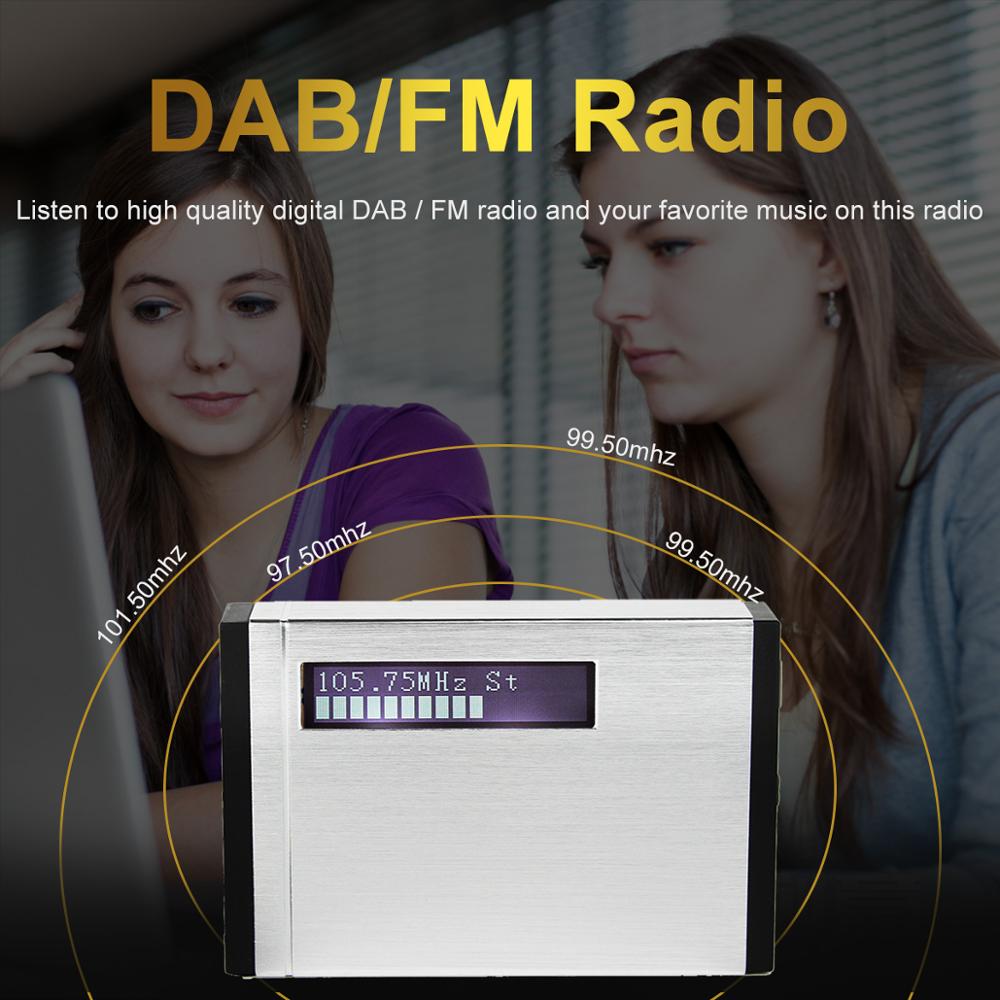 TIVDIO T-101 DAB FM Stereo Radio Pocket Receiver Mini Portable Clock Digital DAB+ RDS Radio Receiver Music Player Earphone F9204
