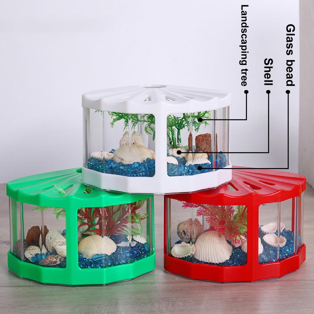 Mini Aquarium Tank Universal Goldfish Shrimp Small Fish Tank Desktop Decoration