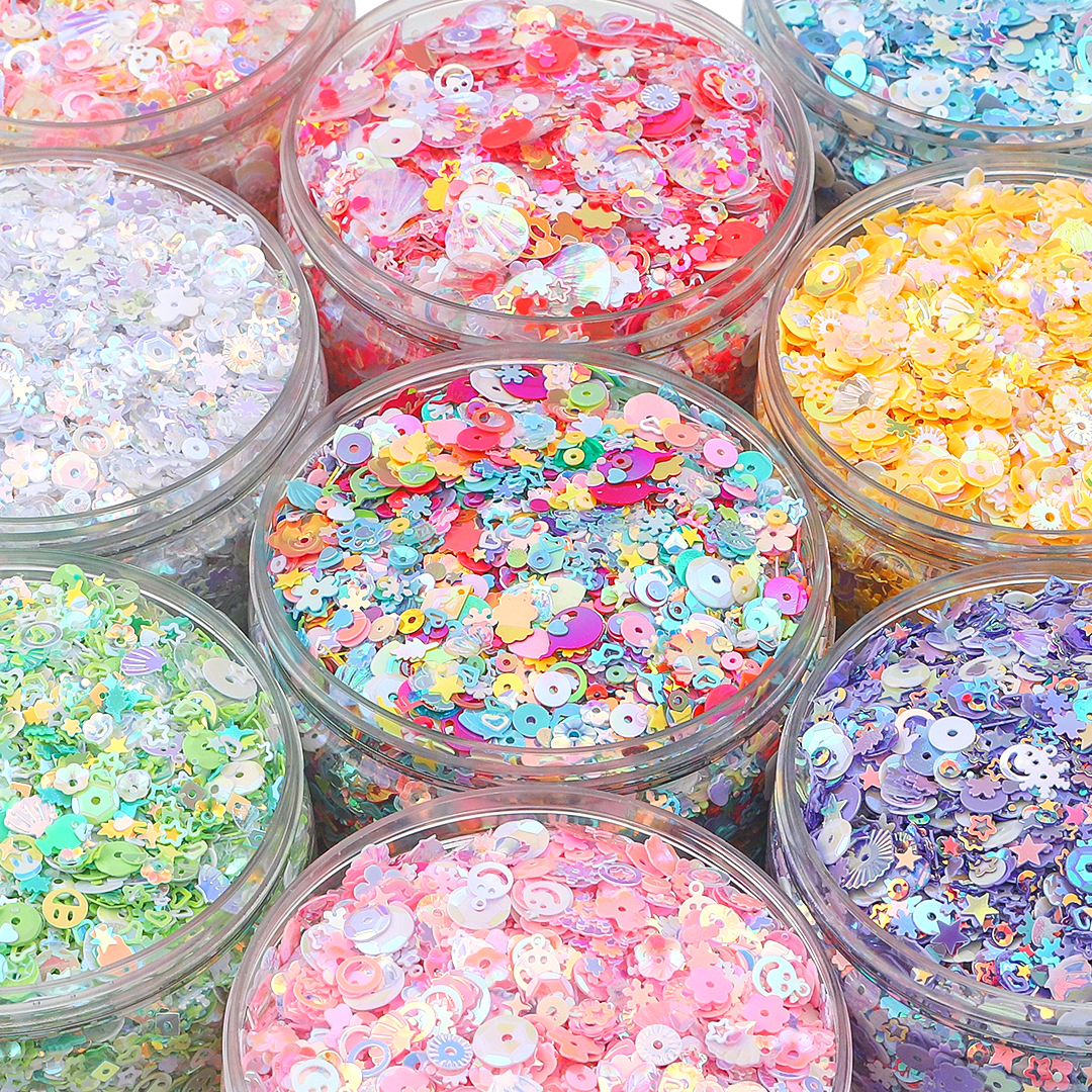 20 g/pak gemengde plastic kralenstukken, geleisteentjes, doe-het-zelf paillettenbenodigdheden