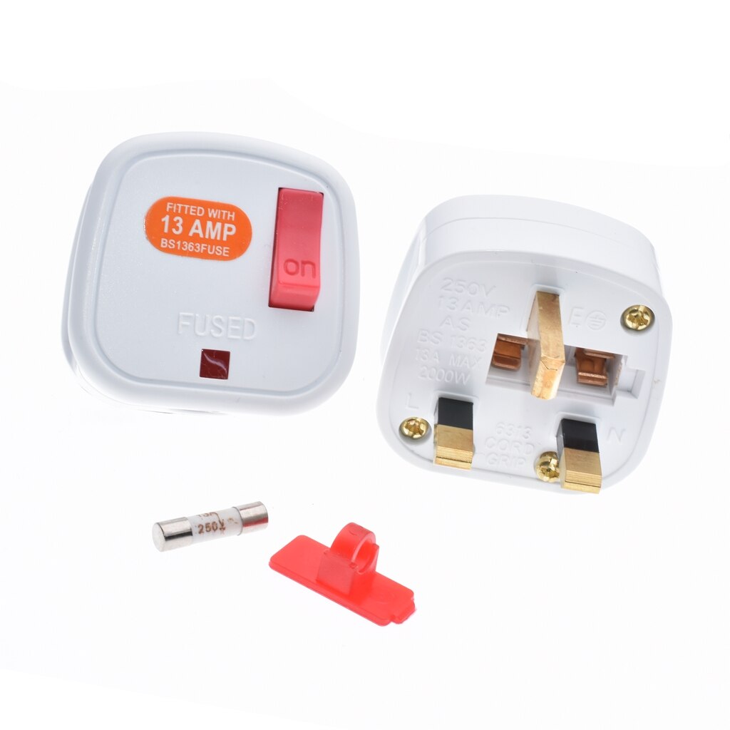 Malaysia, Singapore, UK, Ireland,HK Rewireable Plug BS1363 13A Fuse Main Switch LED Indicator,1 pcs