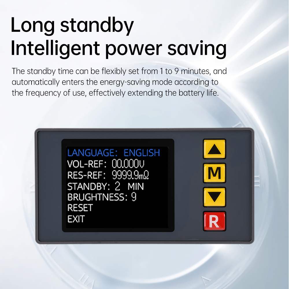 TS457 1.77inch Battery Tester Voltage Internal Resistance Meter Built-in Storage Function 4-wire DC5V Tester For 18650 Battery