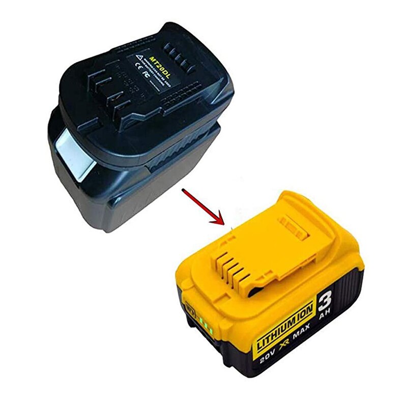 Mt20dl batteri adapter omformer til dewalt verktøy konvertere til makita 18v li-ion batteri  bl1830 bl1860 bl1815 til dcb 200