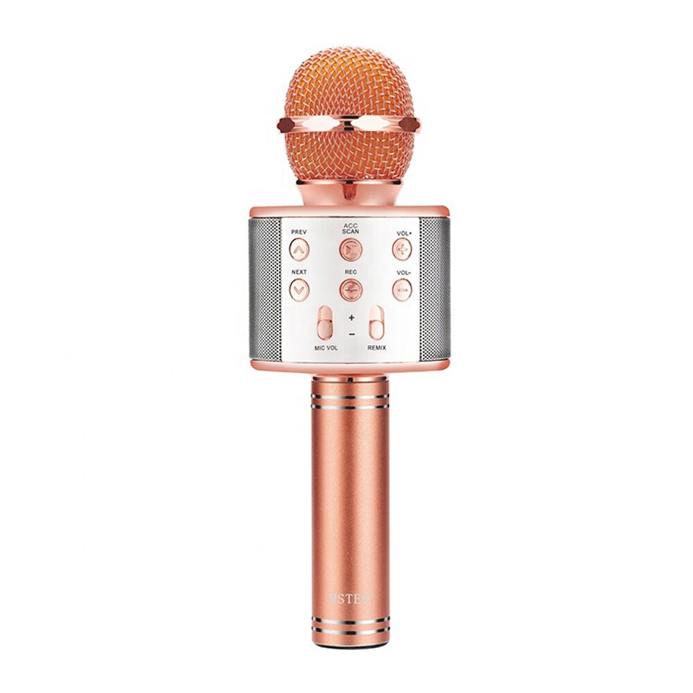 4 in 1 bluetooth microphone wireless condenser microphone karaoke mic magic sound mikrofon studio recording: rose