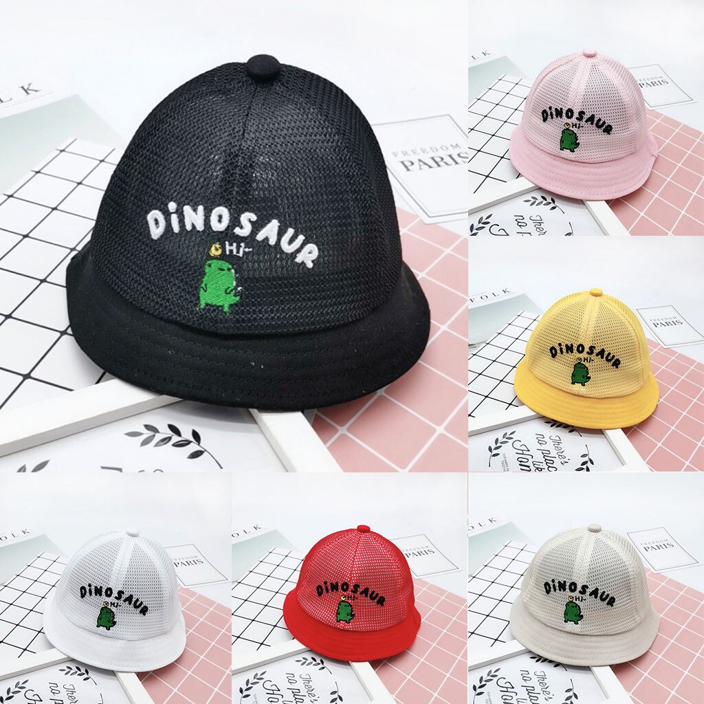 Berretto Per Protezione Solare Per Cappello Da Zool Con Lettera Di Dinosauro Del Fumetto Di Estate Delle Ragazze Dei Neonati