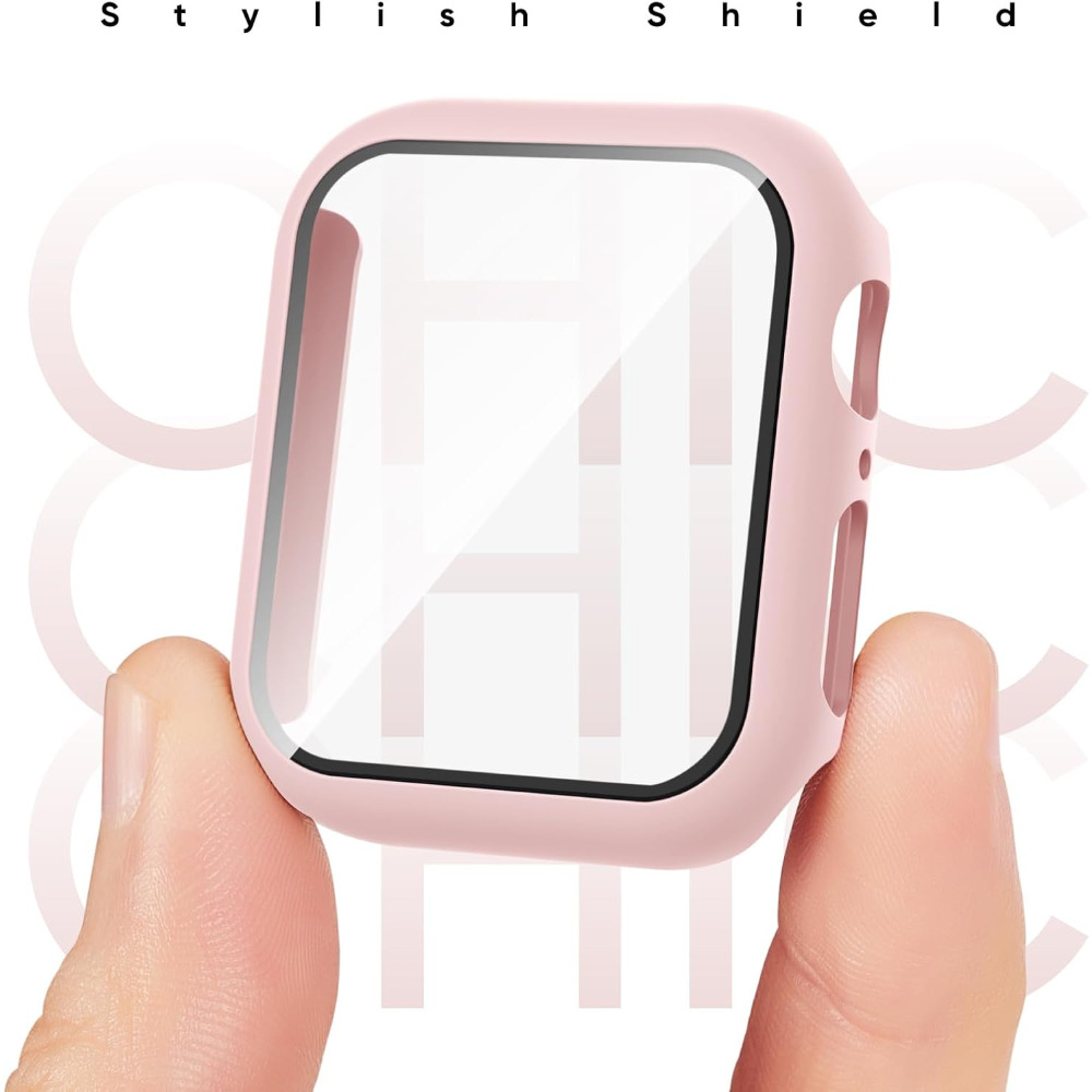 Band + hoesje voor Apple Watch Band 40 mm 41 mm 44 mm 45 mm Screenprotector Siliconen sportarmband voor iWatch Series 9 8 7 SE 6 5 4